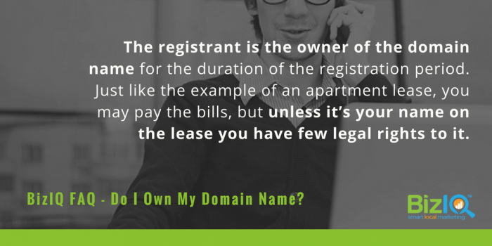 The registrant owns the domain name